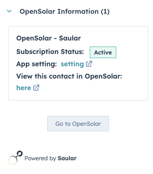 OpenSolar CRM card