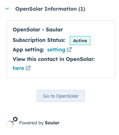 OpenSolar CRM card OpenSolar CRM card