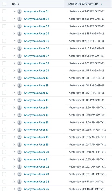 HubSpot record sidebar showing custom-synced properties and a last-synced timestamp