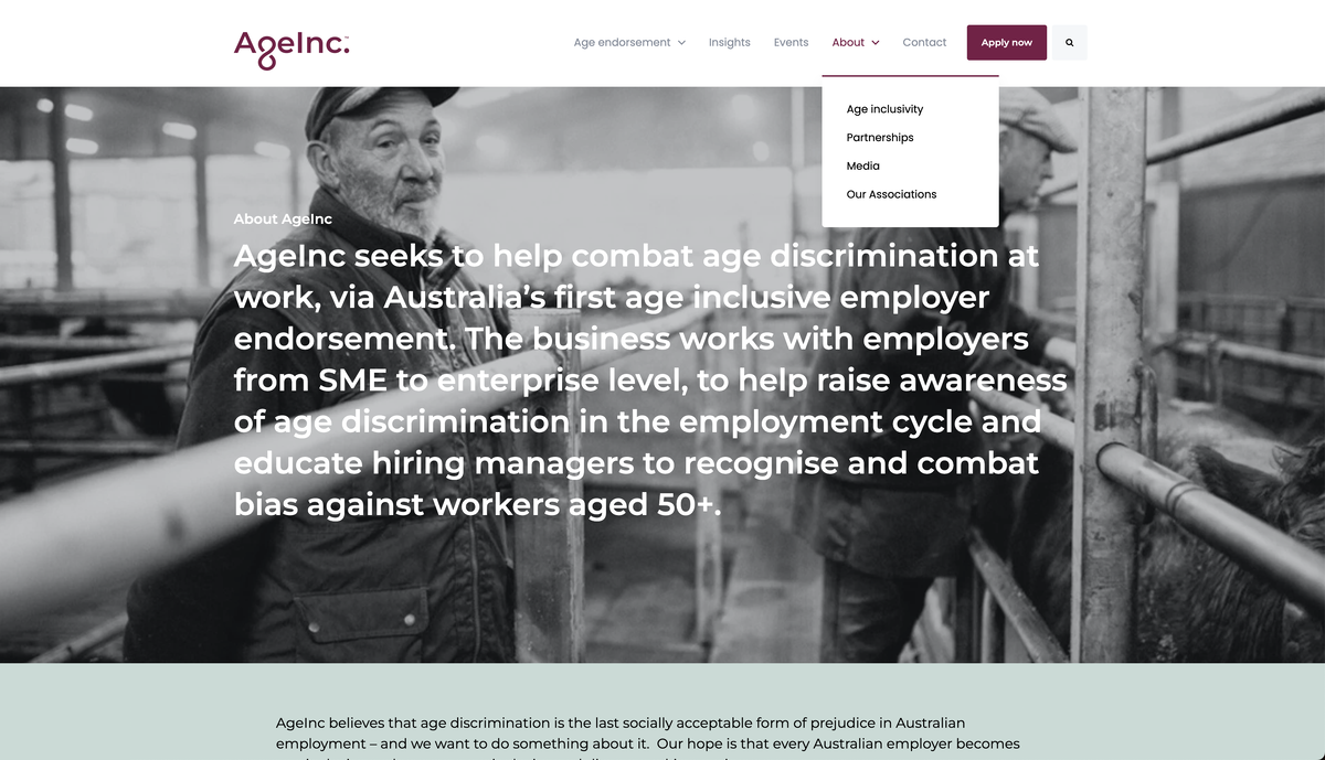 AgeInc Web Homepage.-1